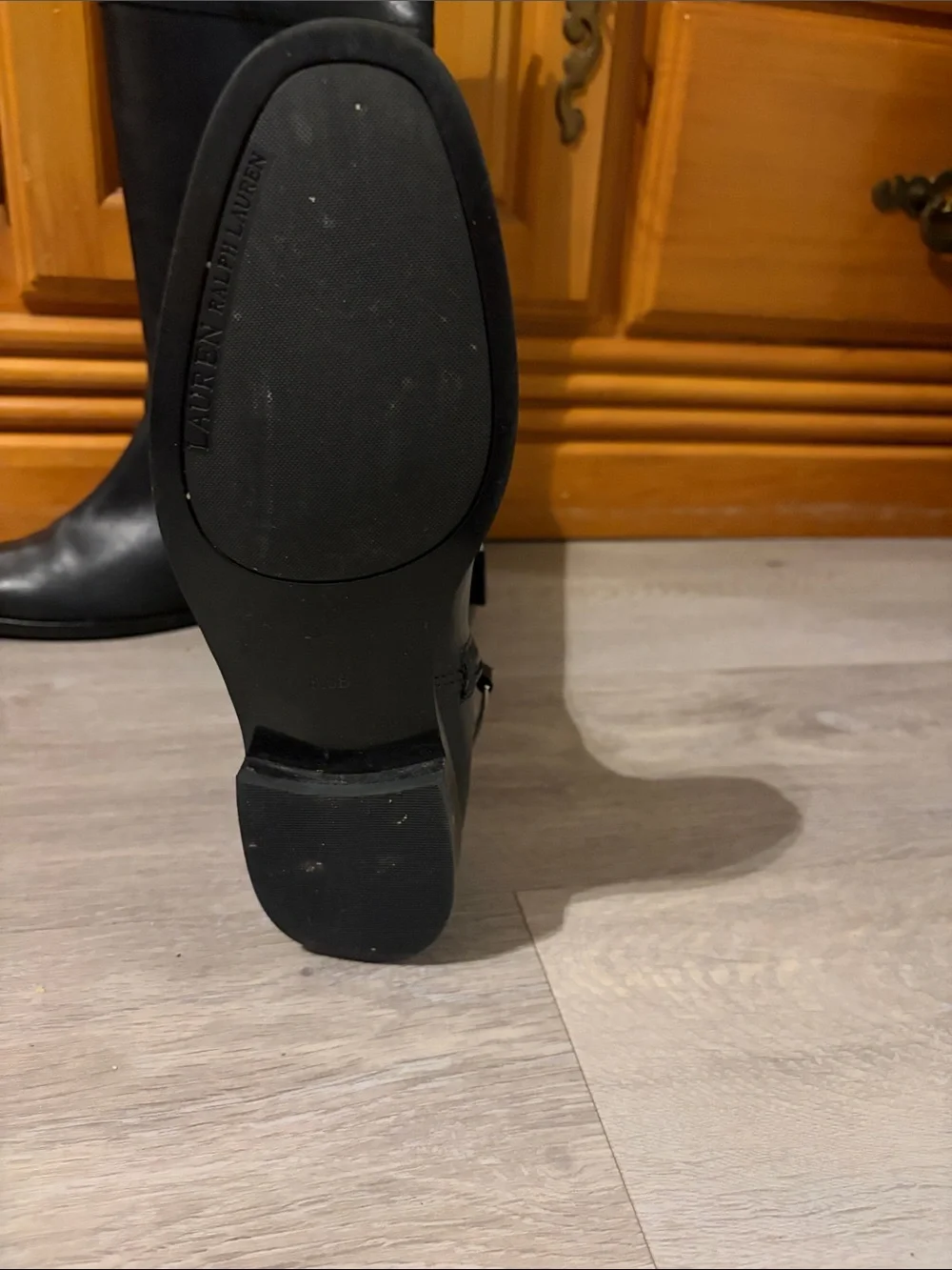 Lauren Ralph Lauren Black Leather Over-the-Knee Riding Boots